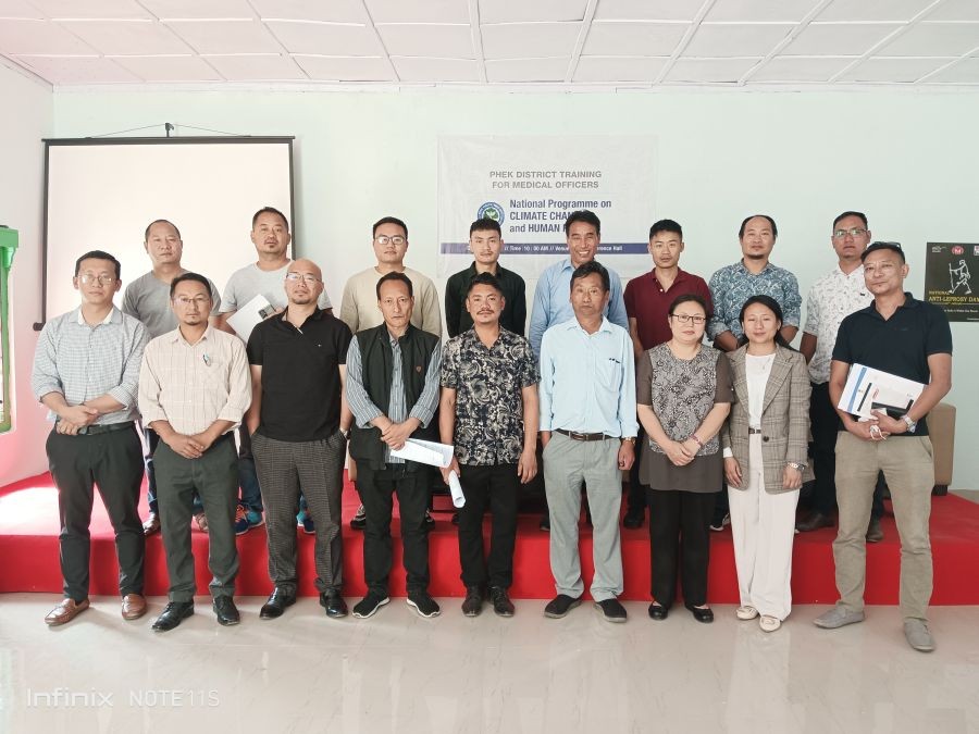 The resource persons along with the participants during the training on climate change and human health held in Phek on April 20.